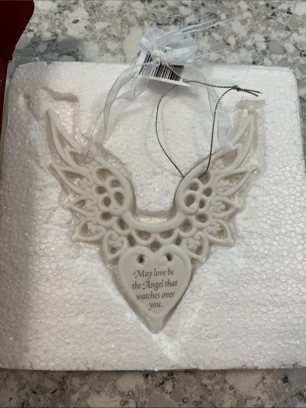 American Greetings Heirloom Collection Angel Wing Heart Ornament -porcelain-NWT